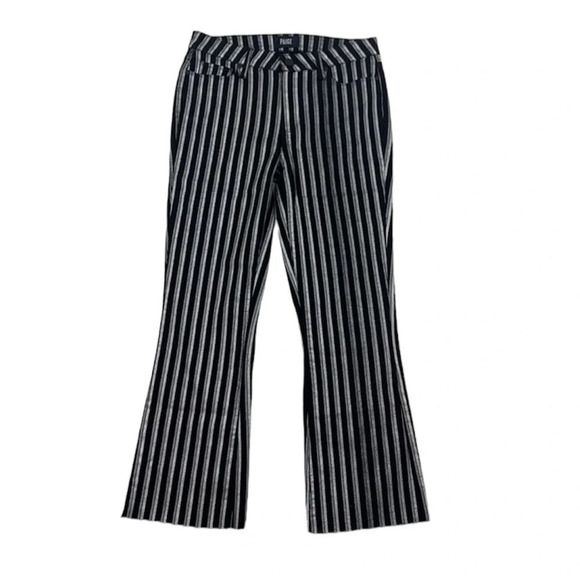 NWOT PAIGE Colette Crop Flare Jeans Silver Stripe Denim Casual Women’s 29 - Picture 2 of 15